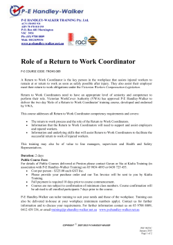 Role of a Return to Work Coordinator