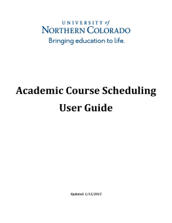 Schedulers User Guide - University of Northern Colorado