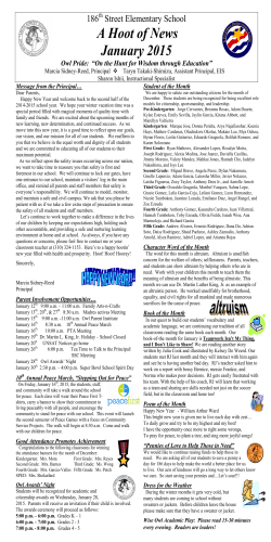January15 newsletter - 186 Street Elementary School