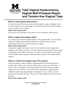 Total Vaginal Hysterectomy, Vaginal Wall Prolapse Repair, and