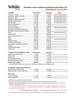 Vaccination/Titer Price List
