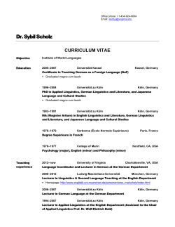 Dr. Sybil Scholz - Institute of World Languages