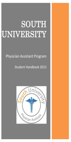 Physician Assistant Program Student Handbook