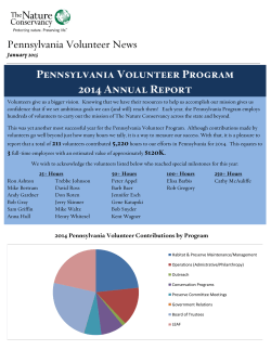 Pennsylvania Volunteer Program 2014 Annual Report