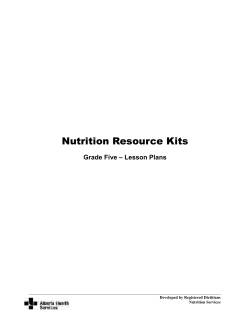 Nutrition Lesson Plan Grade 5