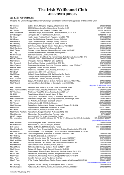 List of IWC Approved Judges
