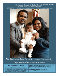 We Welcome Iyer Barretto to our Community Baptized on November