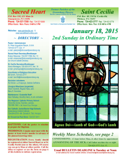 January 18, 2015 - Saint Cecilia Catholic Church