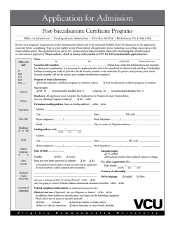 Application for Admission - Undergraduate Admissions