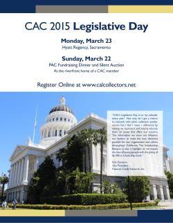 CAC 2015 Legislative Day - California Association of Collectors