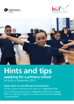 Hints and tips - London Borough of Hammersmith & Fulham