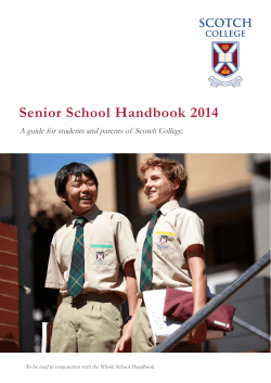 Senior School Handbook 2014