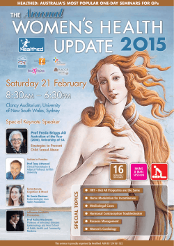 Sydney Annual Women's Health Update 2015 brochure