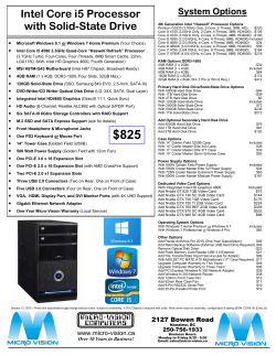 Intel Core i5 Feature Sheet PDF