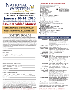 Entry Form - 2015 National Western Stock Show