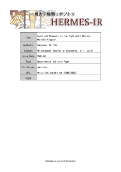 Title Lands and Peasants in the Eighteenth Century - HERMES-IR