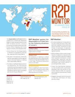 R2P Monitor, Issue 19, 15 January 2015