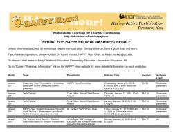 workshop schedule - College of Education