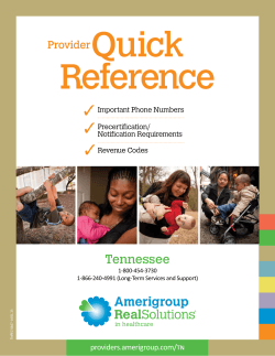Quick Reference Card - Providers – Amerigroup