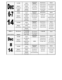 5:15 PM Lector Communion Ministers Altar