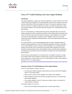 Cisco Agent Desktop or Cisco CTI Toolkit Desktop