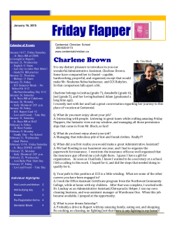Friday Flapper - Centennial Christian School