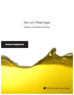 detailed white paper - McCoy's Hazardous Waste (RCRA) Training