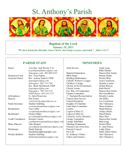 Weekly Bulletin - St. Anthony's Parish