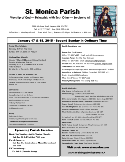 Sunday Bulletin - St. Monica Parish