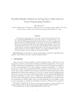 Stratified Simplex Method for Solving Fuzzy Multi