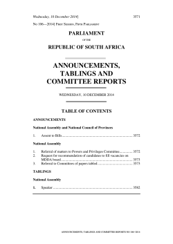 announcements, tablings and committee reports