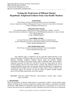 Testing the Weak form of Efficient Market Hypothesis: Empirical