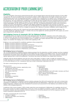 ACCREDITATION OF PRIOR LEARNING (APL)