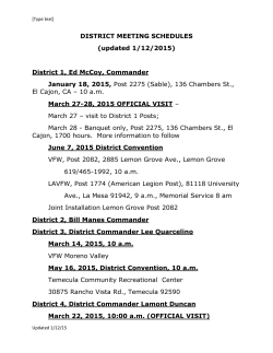 DISTRICT MEETING SCHEDULES