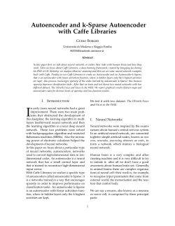 Autoencoder and k-Sparse Autoencoder with Caffe