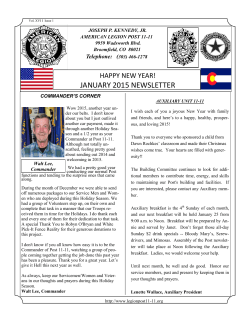 January Newsletter - American Legion Joseph P. Kennedy Jr Post