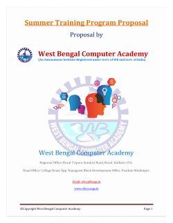 Summer Training Program Proposal West Bengal Computer