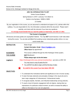 Syllabus - Arizona State University