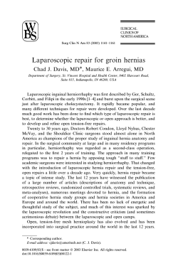 Laparoscopic repair for groin hernias