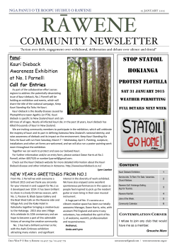 RCNL 15 Jan 2015 - Rawene Community Newsletter