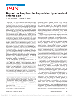 Beyond nociception: the imprecision hypothesis of