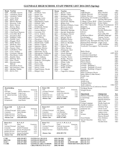 Phone List - Glendale High School