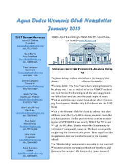 our current newsletter. - Agua Dulce Womens Club