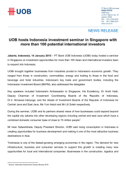NEWS RELEASE UOB hosts Indonesia investment seminar in