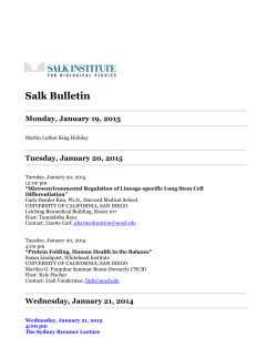 Salk Bulletin - Salk Institute for Biological Studies