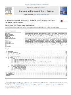 A review of reliable and energy efficient direct torque