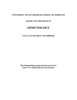Graduate Program Handbook - Department of Immunology