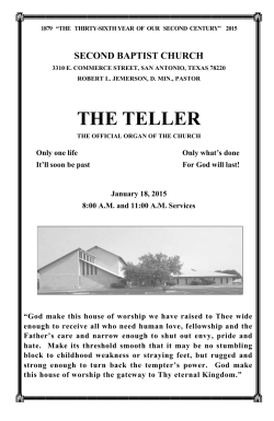 THE TELLER - Second Baptist