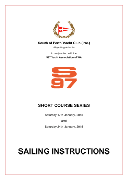 SAILING INSTRUCTIONS - South of Perth Yacht Club