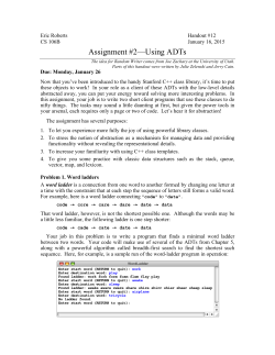 Assignment #2—Using ADTs